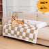 Cubierta protector de muebles para perros acogedores a cuadros de crema cuadrado