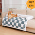 Cubierta protector de muebles para perros acogedores a cuadros de crema cuadrado