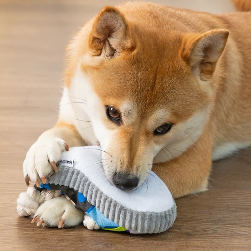 Juguete para perros de algodón con forma de zapatilla para la dentición