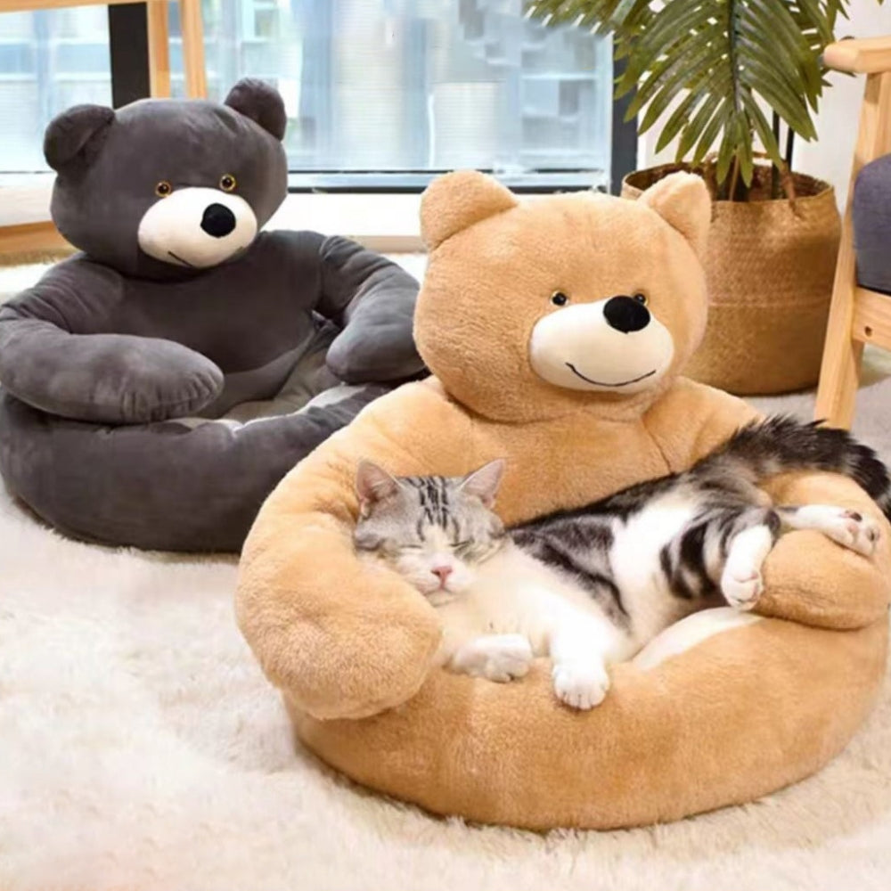 Cama de Gato Desmontable con Osito de Peluche Lindo