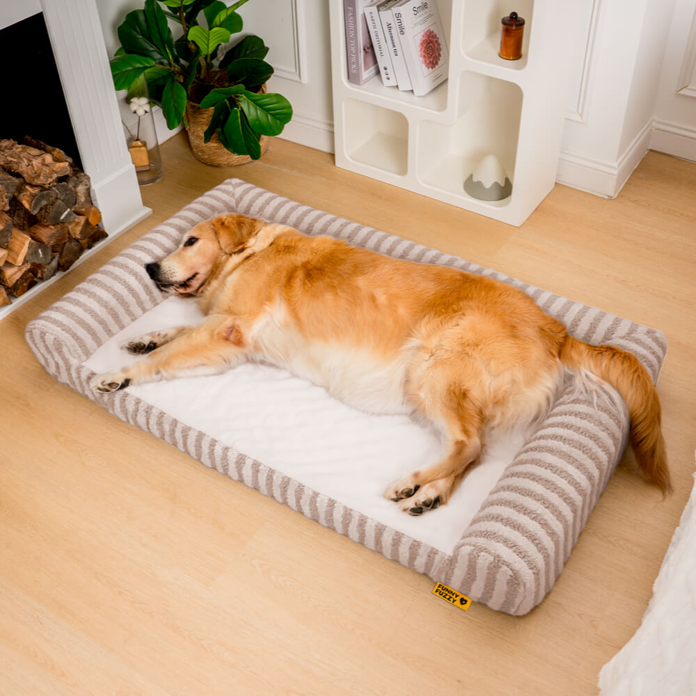 Cama grande para perros grande y esponjosa de lujo con soporte completo para aliviar la ansiedad