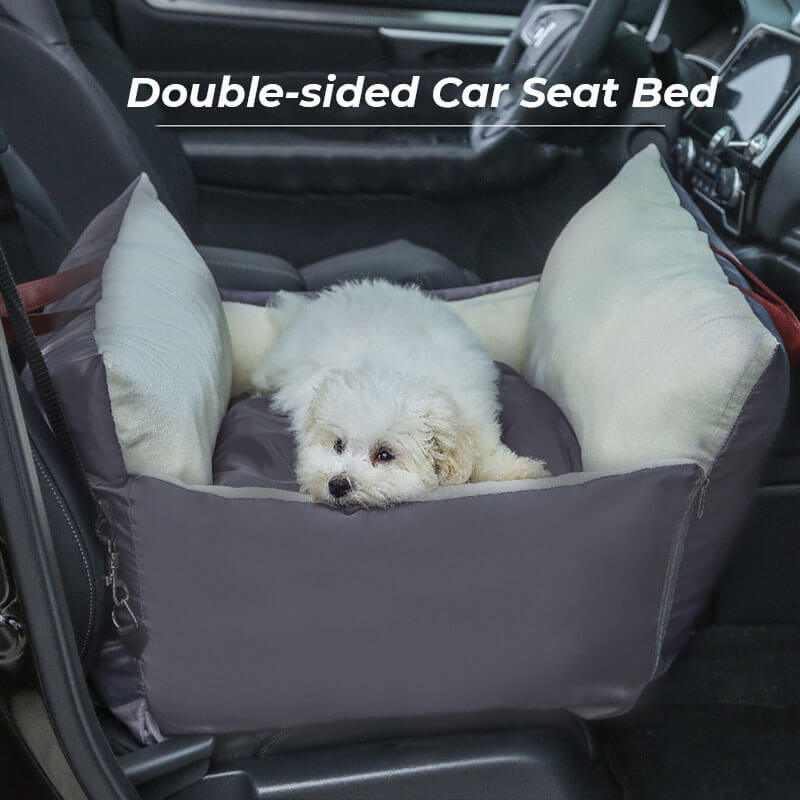 Cama portadora de coche de viaje para mascotas de doble cara Cama impermeable para asiento de coche para perros