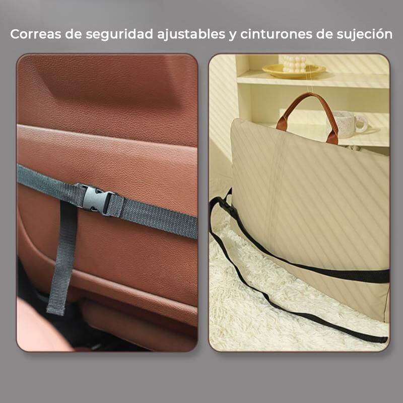 Cama de asiento de coche para perros de seguridad de conducción impermeable de cuero sintético