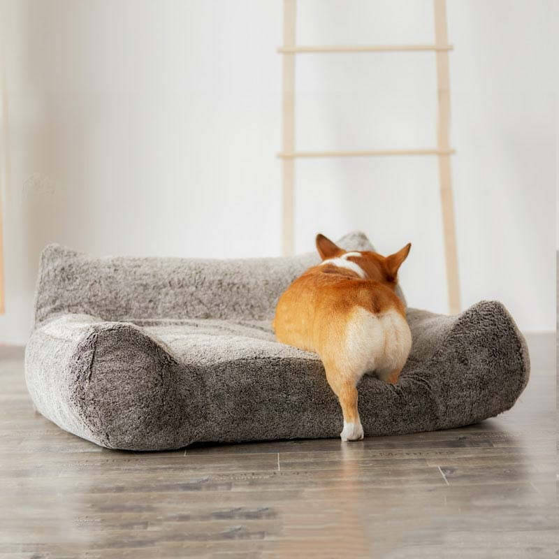 Sofá cama grande y acogedor para perros de felpa