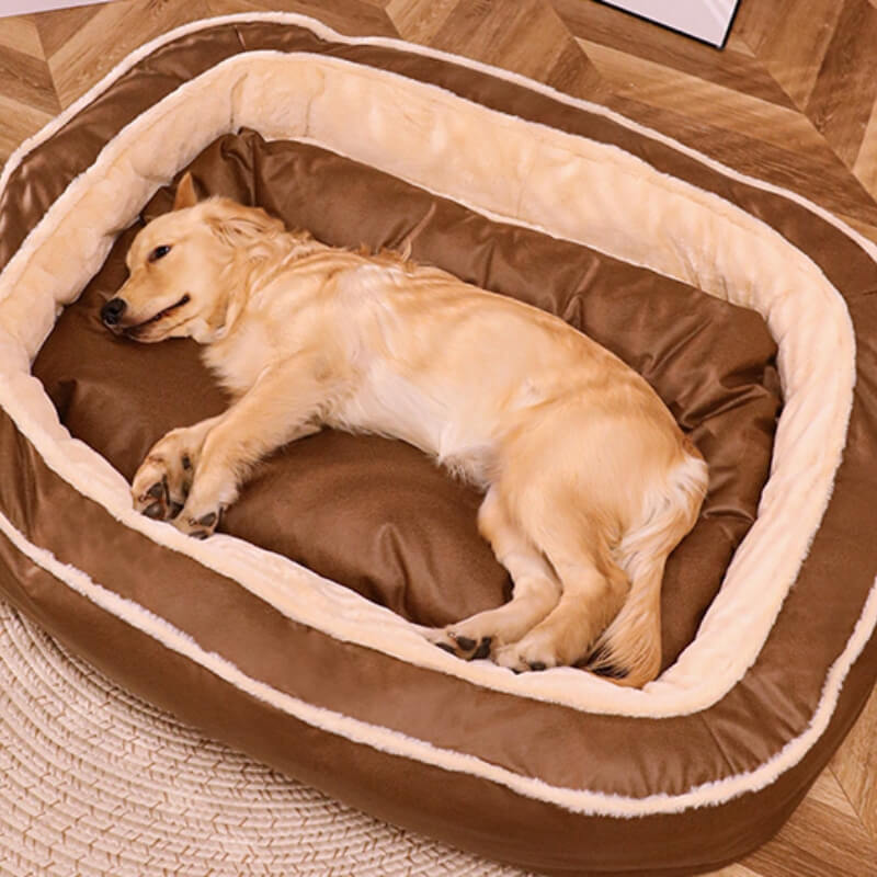 Cama ortopédica para perros, cama grande, cálida y profunda para dormir