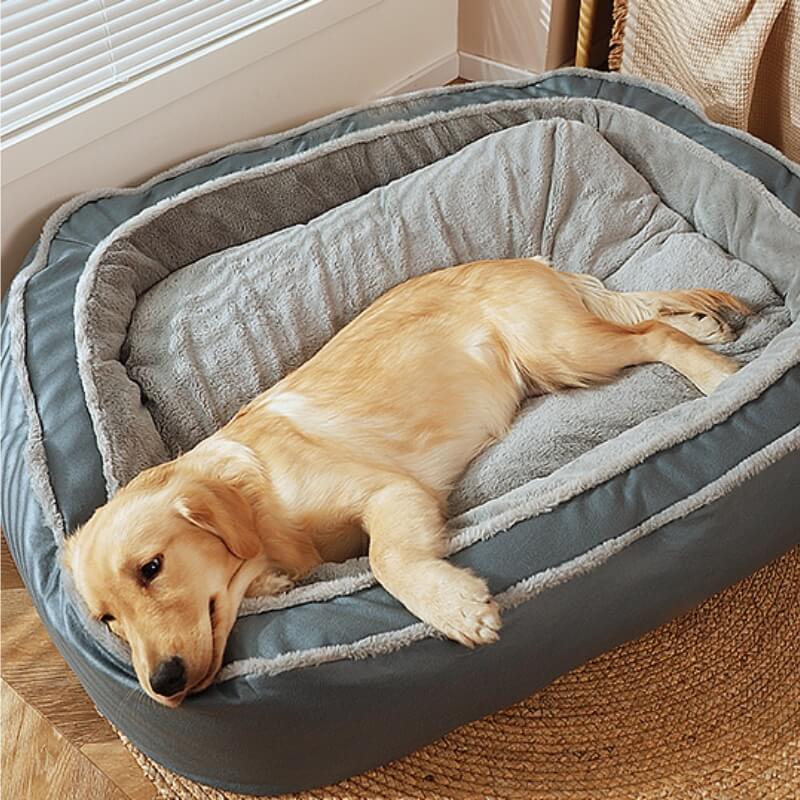 Cama grande y cálida para dormir, funda de sofá intercambiable de cama para perros