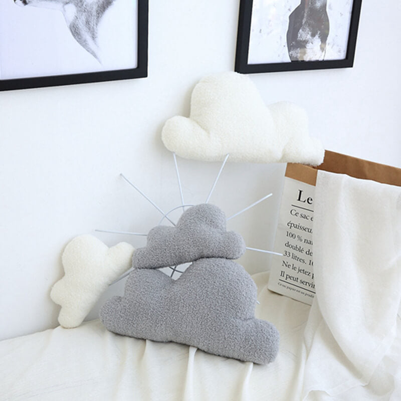 Preciosa almohada para sofá con forma de nube, suave y esponjosa