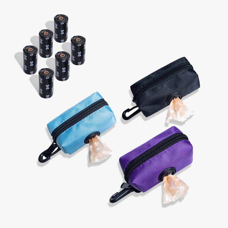 Dispensador portátil de bolsas para residuos de perros, bolsa para pasear perros de tela Oxford