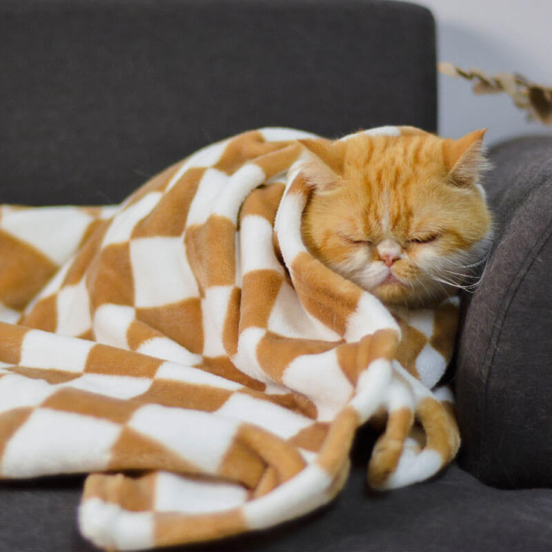 Manta elegante de franela a cuadros para perros y gatos