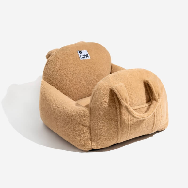 Protector de viaje, cómoda y gruesa cama para asiento de coche para perros de lana de cordero sintética