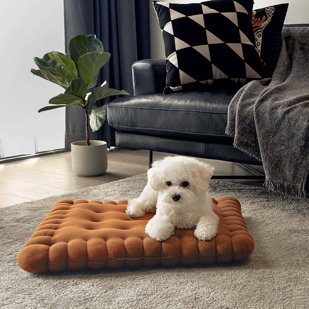 Cama para perros acolchada con forma de galleta