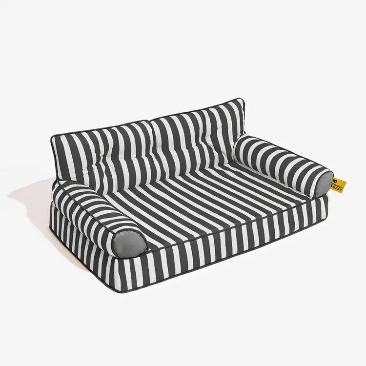 Sofá cama plegable para perros con diseño moderno, repelente al agua y con rayas - Sunny Siesta