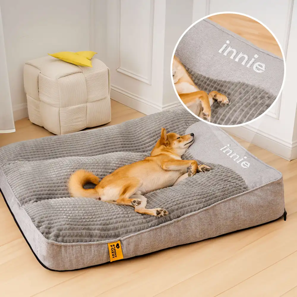 Cama de almofada para cachorro com proteção para coluna grande e espessa e resistente a arranhões personalizada