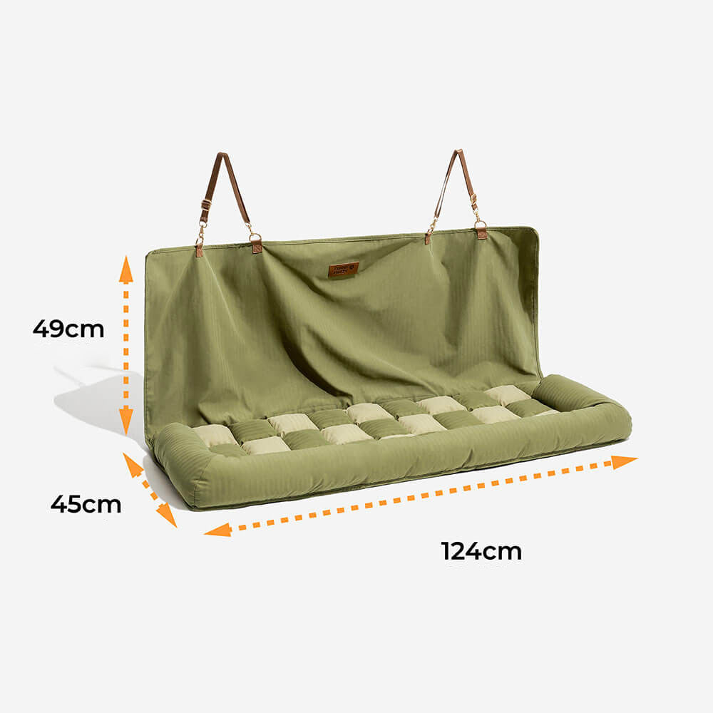 Cojín de viaje Asiento trasero de seguridad Cama grande para asiento de automóvil para perros - Salón de tablero de ajedrez