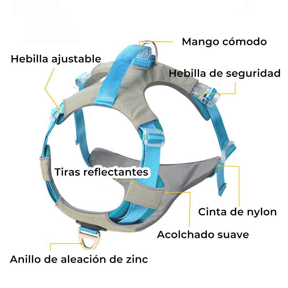 Kit multifuncional para caminar con arnés y correa para perros grandes, cómodo, sin tirones