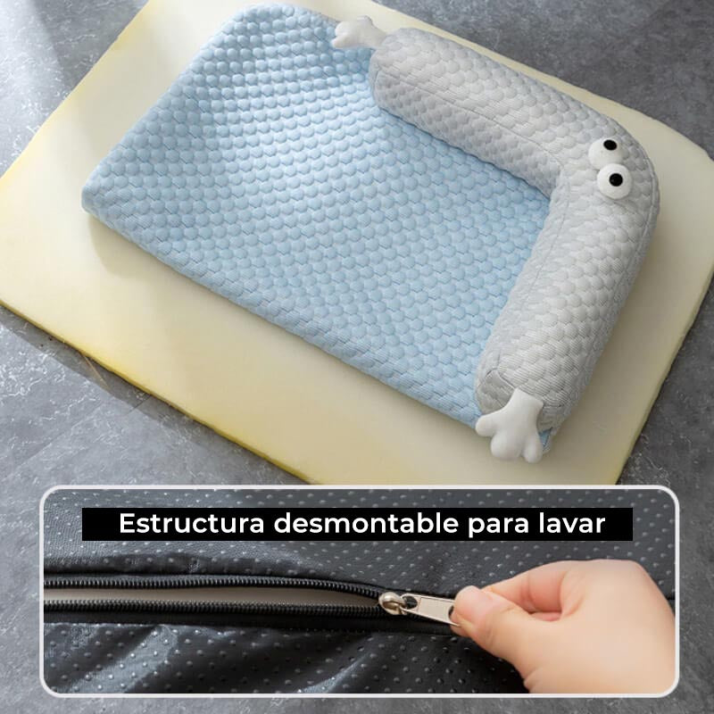 Cama para perros con protección de cuello y cama para mascotas con enfriamiento natural