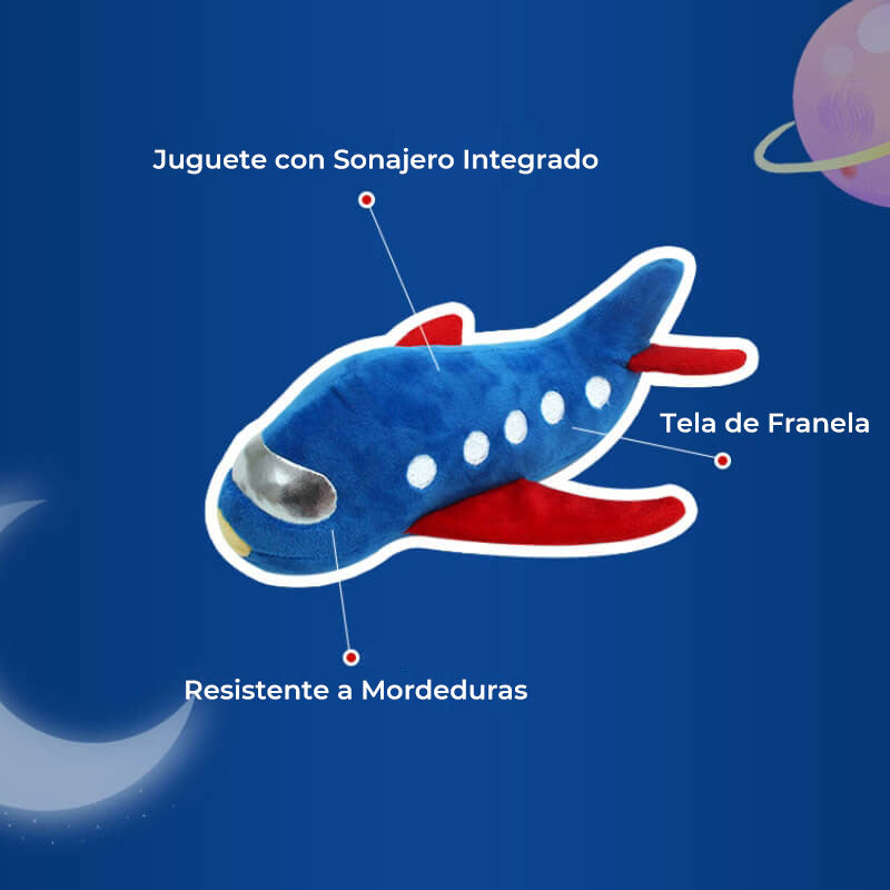 Juguete de avión cohete, juguete juguetón y chirriante, juguete para masticar para perros