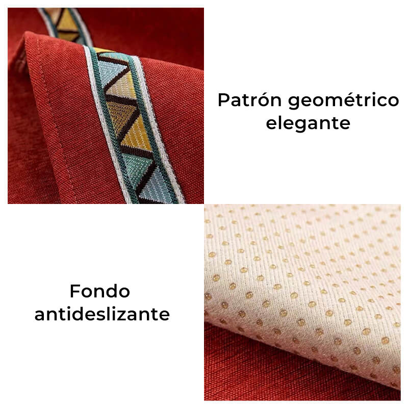 Funda de sofá cómoda antideslizante de chenilla de color sólido con decoración geométrica