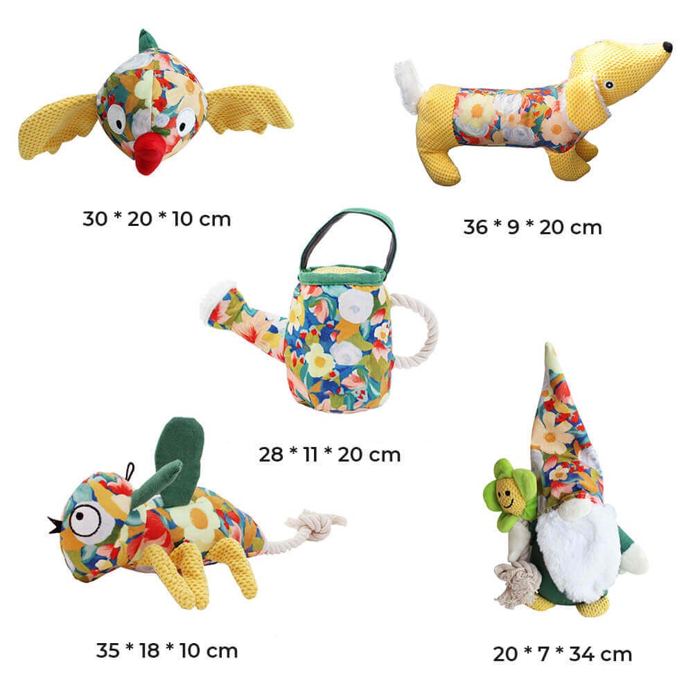 Juguete para perros resistente a mordeduras con estampado floral, juguete chirriante