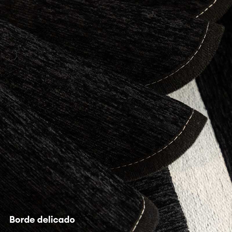 Funda de sofá negra clásica de chenilla en forma irregular, antirayaduras y antideslizante