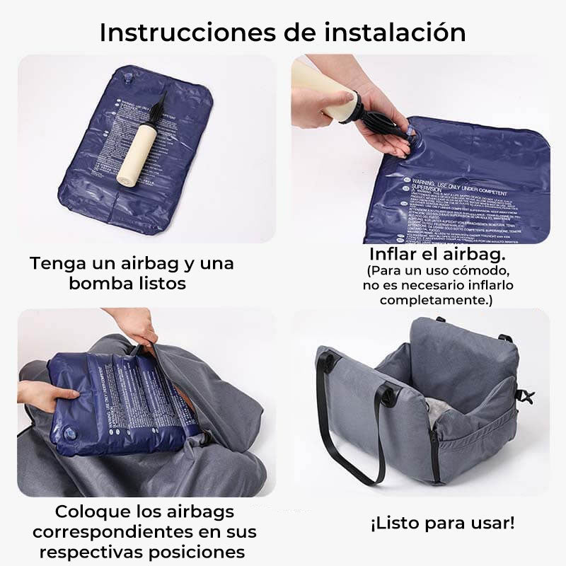 Cama portátil multifuncional para asiento de coche para perros, bolsa de aire para transporte de mascotas