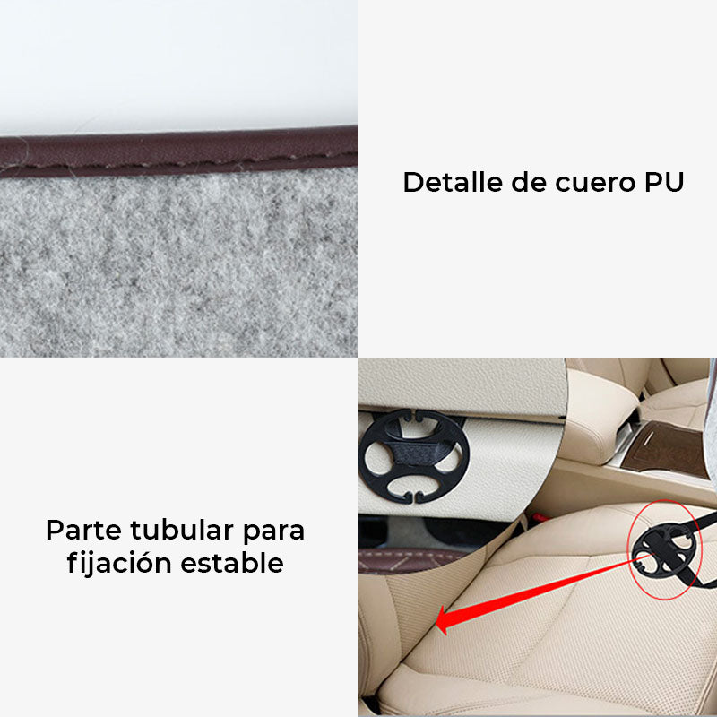 Cama con funda para asiento de coche para perros de tela de fieltro natural