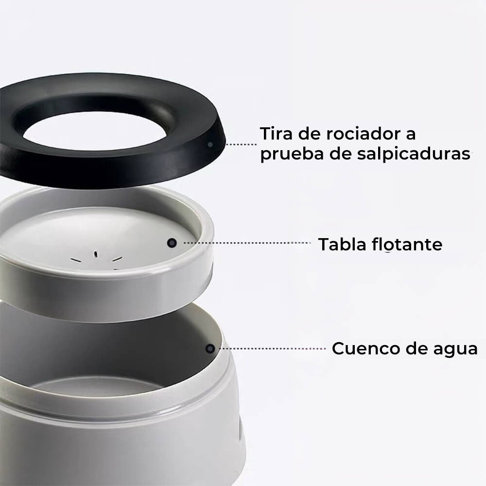 Cuenco de Agua para Viajes con Disco Flotante