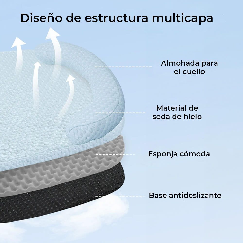 Cama de almohada para perros con soporte para el cuello transpirable y refrescante