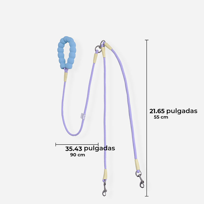 Correa doble multiusos para perros sin enredos