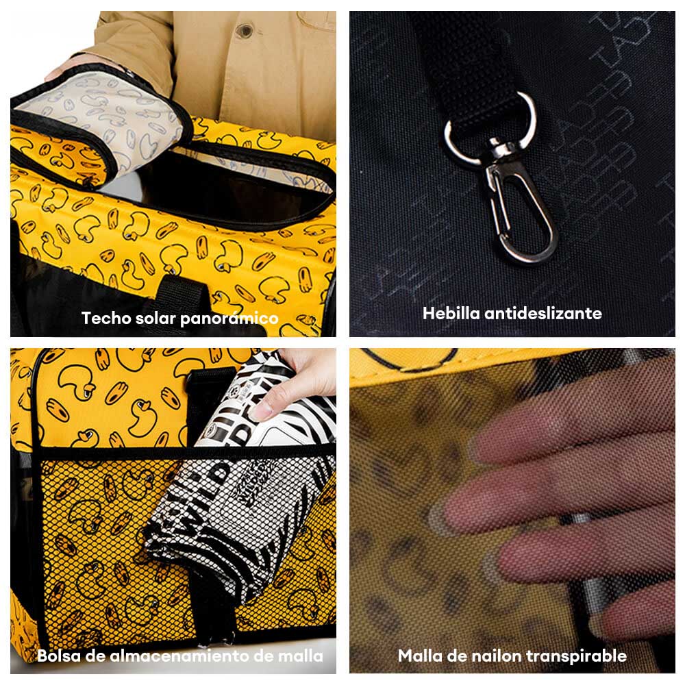 Bolsa transportadora plegable ligera para perros y gatos de malla transpirable