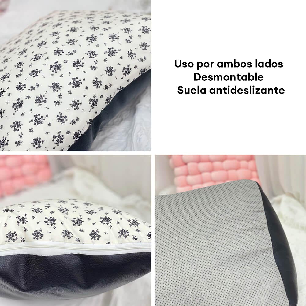 Cama para cachorros de piel sintética con diseño floral vintage, resistente al agua y a los arañazos