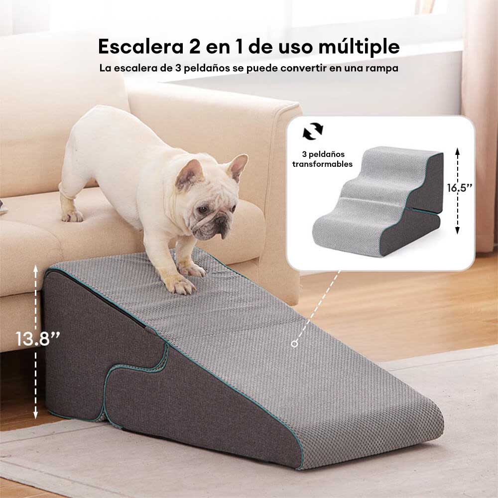 Escaleras para perros plegables 2 en 1 multifuncionales con modo de rampa