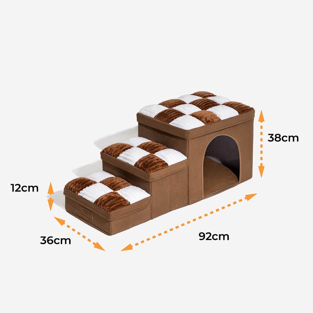 Escaleras para perros de tablero de ajedrez, con espacio de almacenamiento - Napsteps