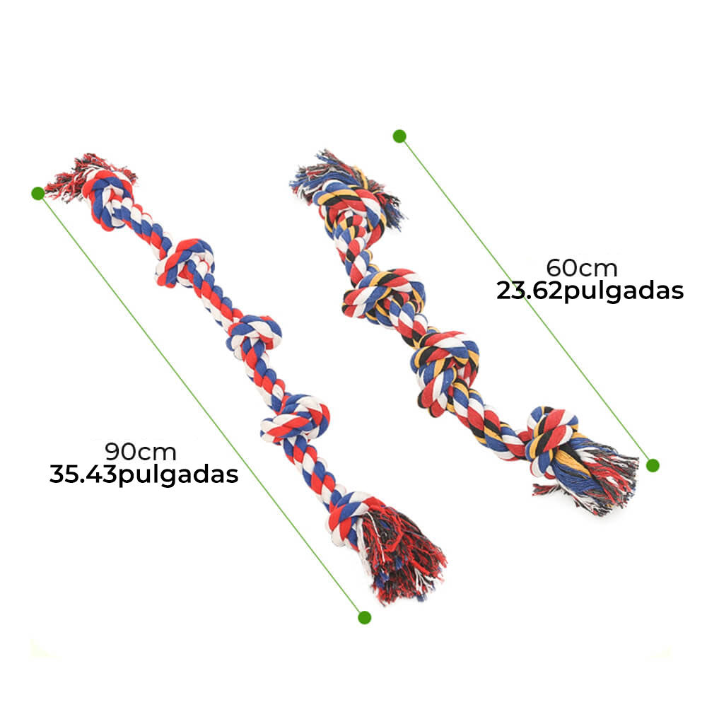 Juguete interactivo para perros con nudo de cuerda