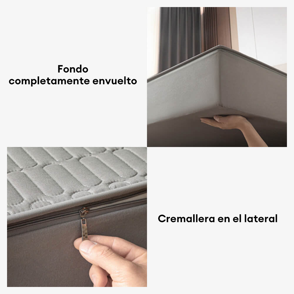 Protector de colchón impermeable con cremallera de completo cierre, suave y antibacterial