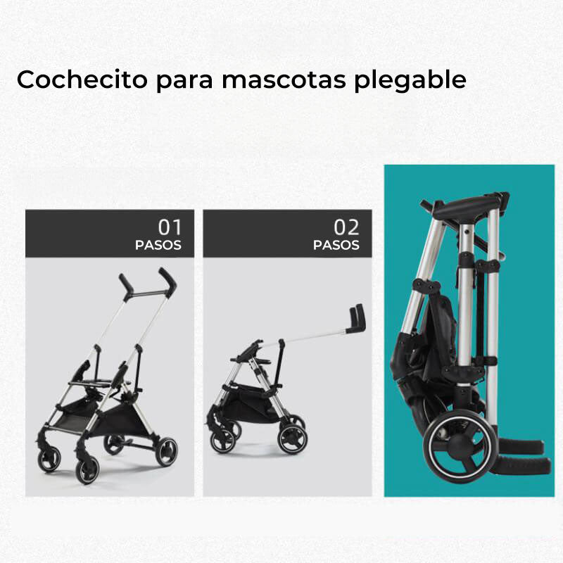 Cochecito multifuncional para mascotas de aleación de aluminio 2 en 1: ultraligero y desmontable para cachorros