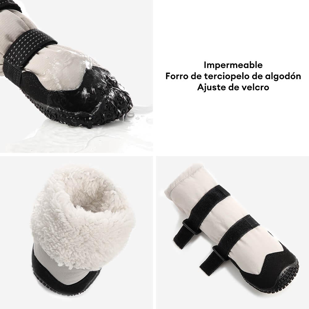 Botas largas para perros impermeables, duraderas, acolchadas de goma, cálidas y reflectantes para exteriores