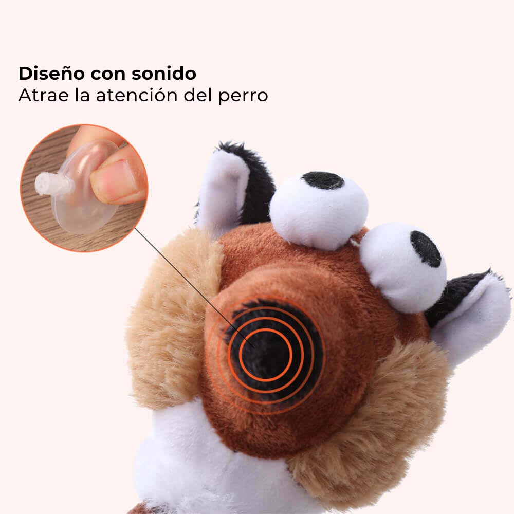 Juguete interactivo para masticar con forma de animal de cuello largo que chirría para perros