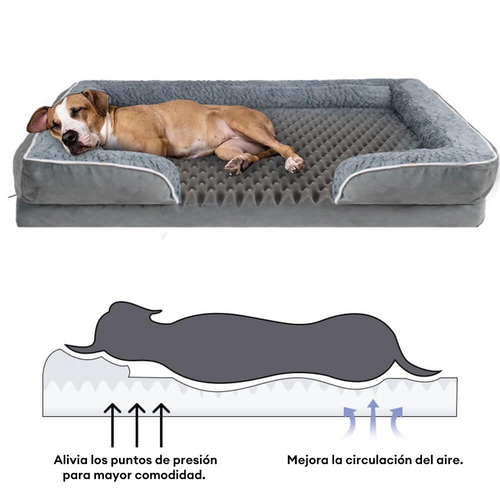 Cama ortopédica para perros desmontable, impermeable y con soporte envolvente completo