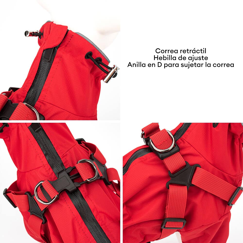 Chaqueta impermeable para exteriores para perros grandes, impermeable, ajustable, para lluvia