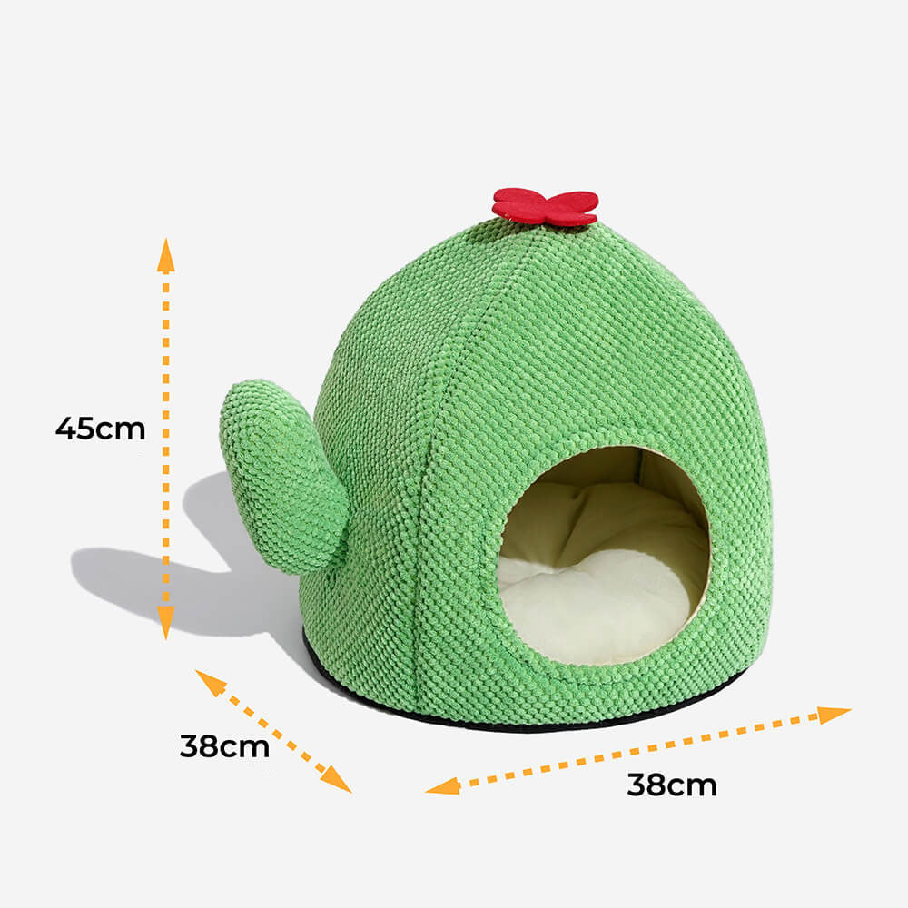 Cama para gatos cálida con forma de cactus