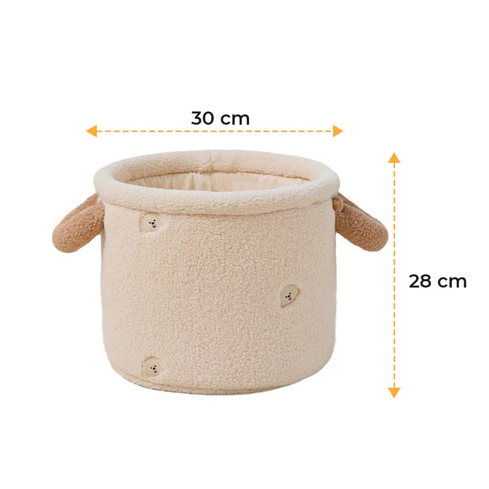 Cesta de almacenamiento de juguetes de peluche para perros, multifuncional y duradera