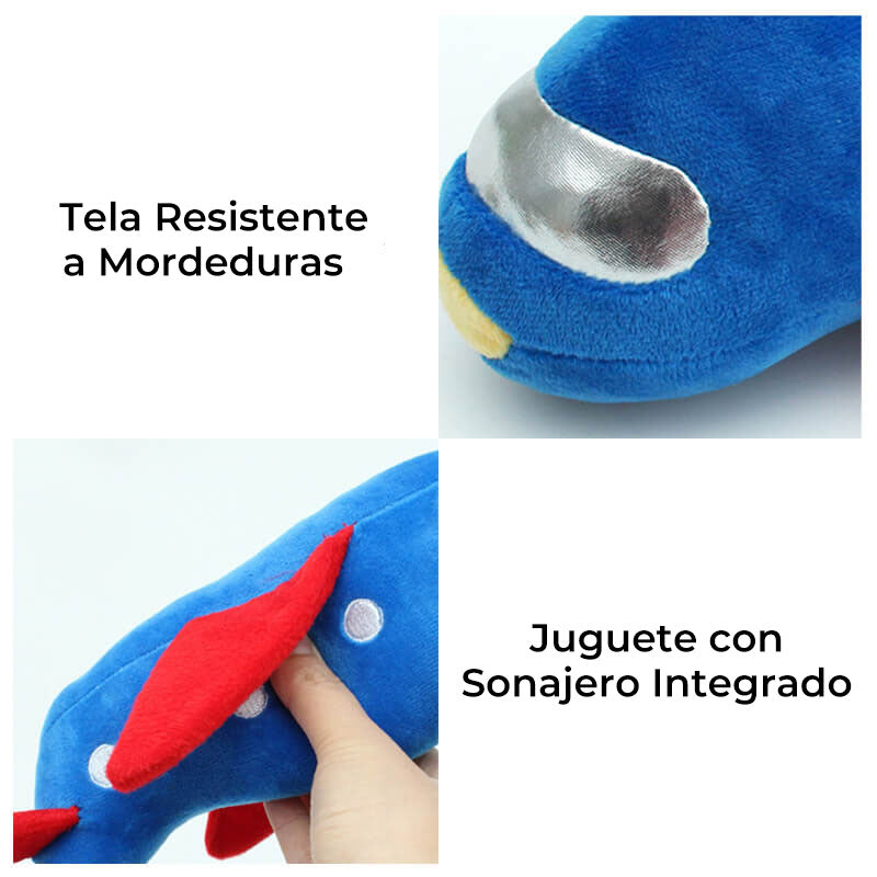 Juguete de avión cohete, juguete juguetón y chirriante, juguete para masticar para perros