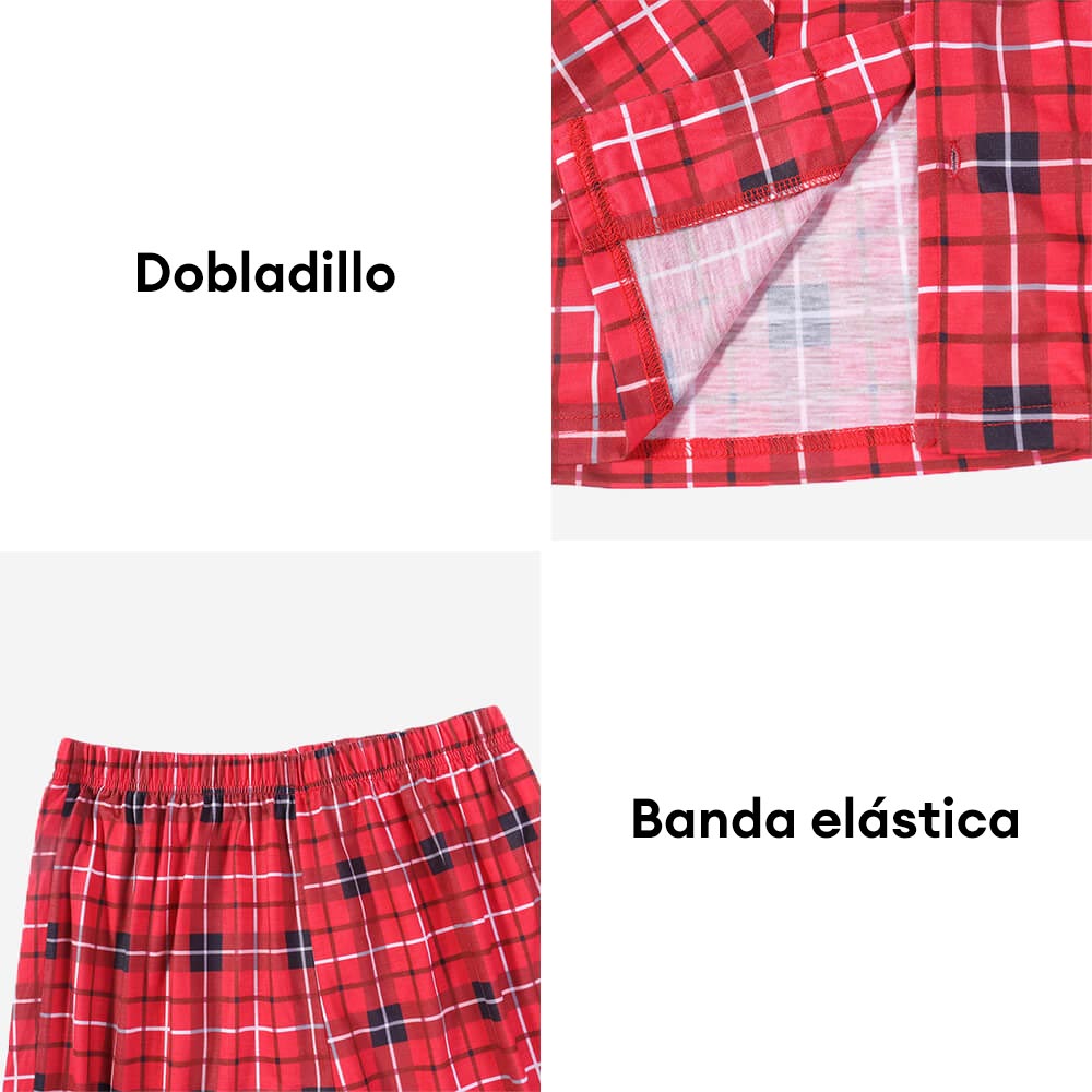 Pijama de cuerpo entero a cuadros rojos, agradable para la piel, a juego para perro y dueño