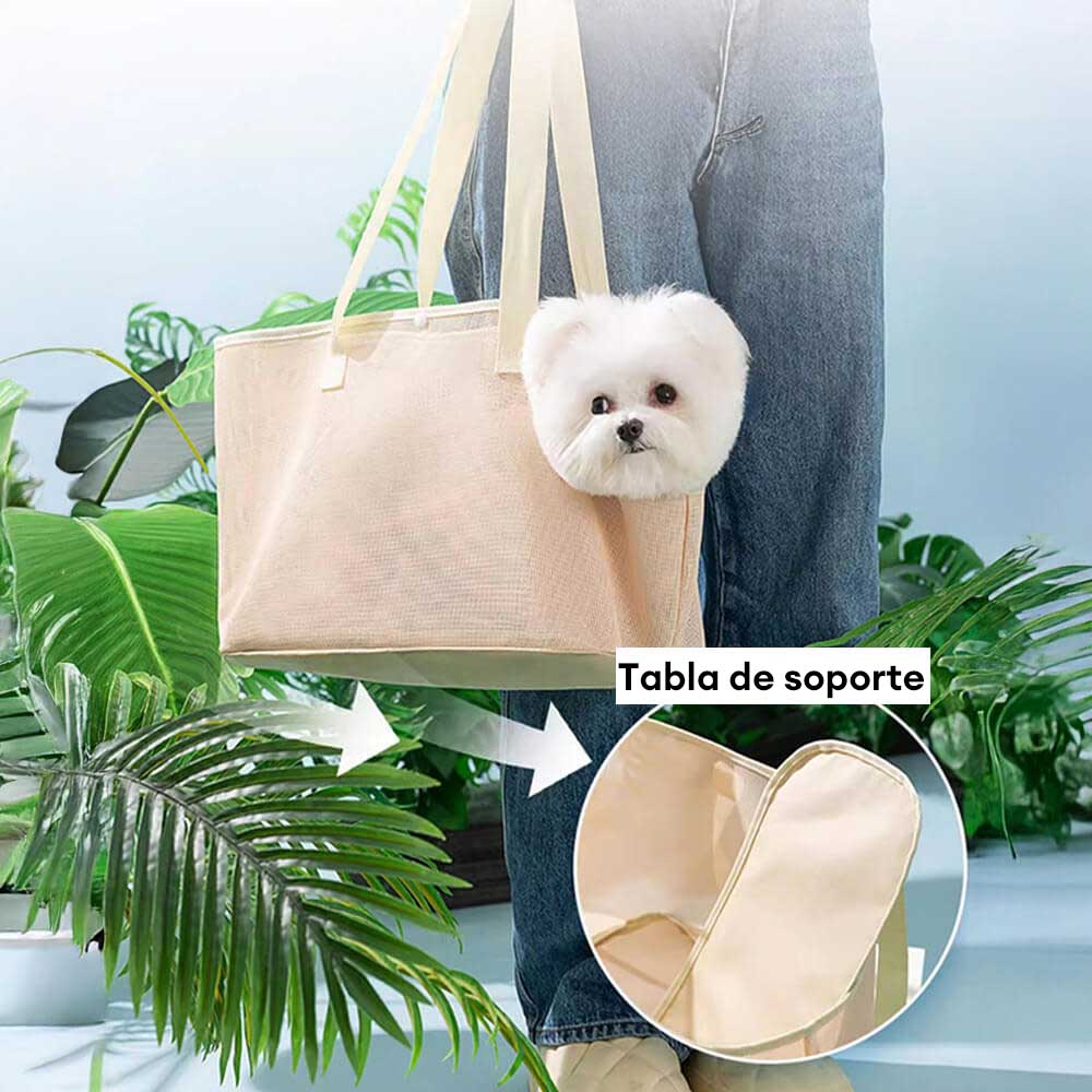 Bolsa transportadora de malla ligera para perros y gatos pequeños