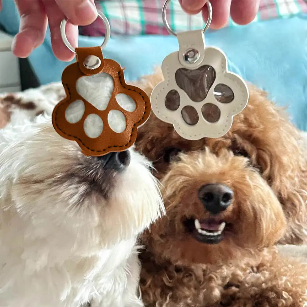Llavero con relicario de memoria para cabello de mascota