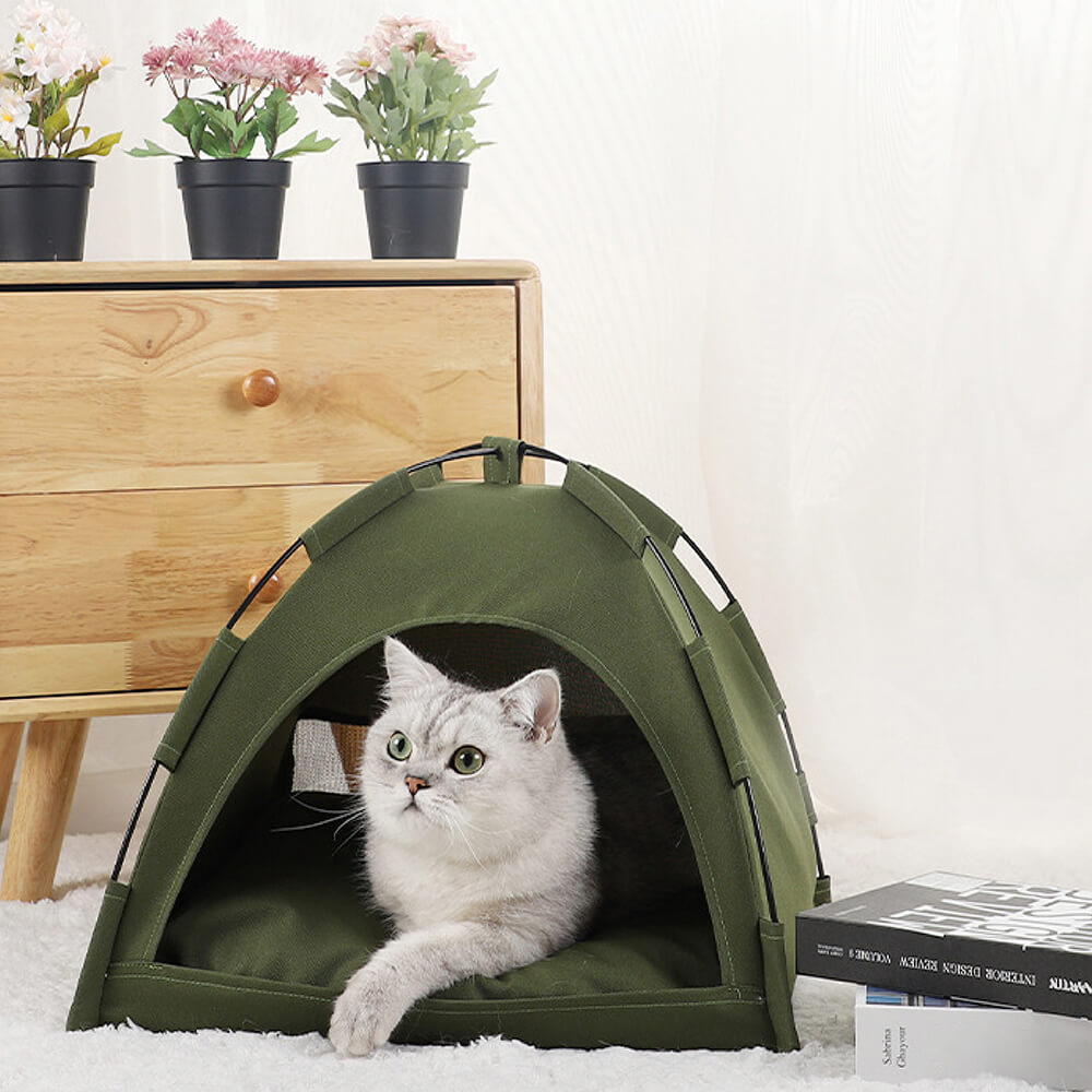 Cama plegable para tienda de campaña para gatos para acampar en el interior